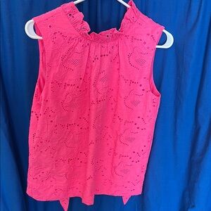 Lilly Pulitzer Dahliana pink eyelet top